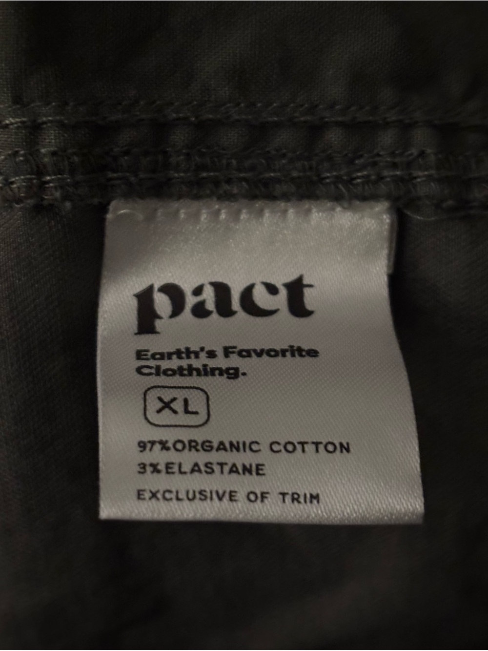 New Pact Daily Twill Ultra High Rise Tapered Pants - Castor Green size XL - Picture 5 of 5